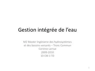 gestion int gr e de l eau