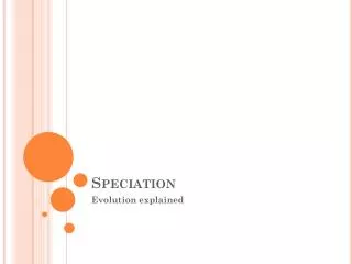 Speciation