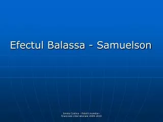 efectul balassa samuelson