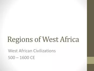 Regions of West Africa
