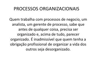 processos organizacionais