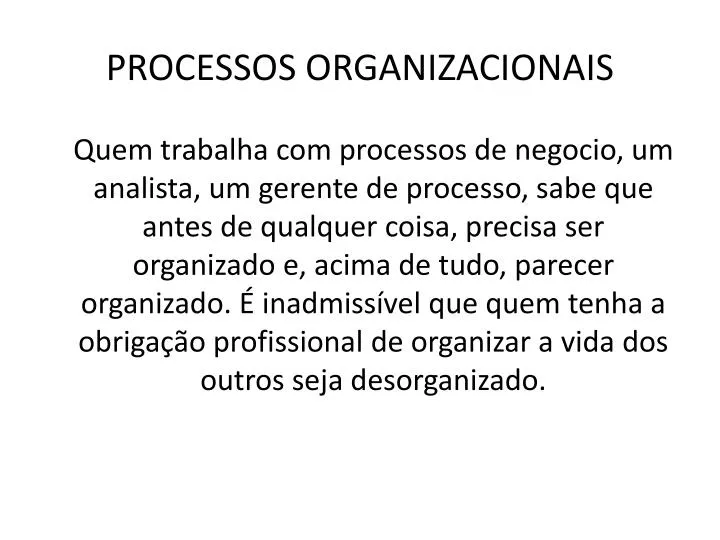 processos organizacionais