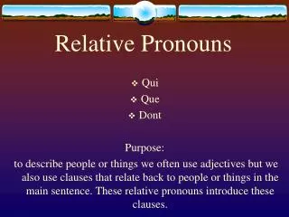 relative pronouns