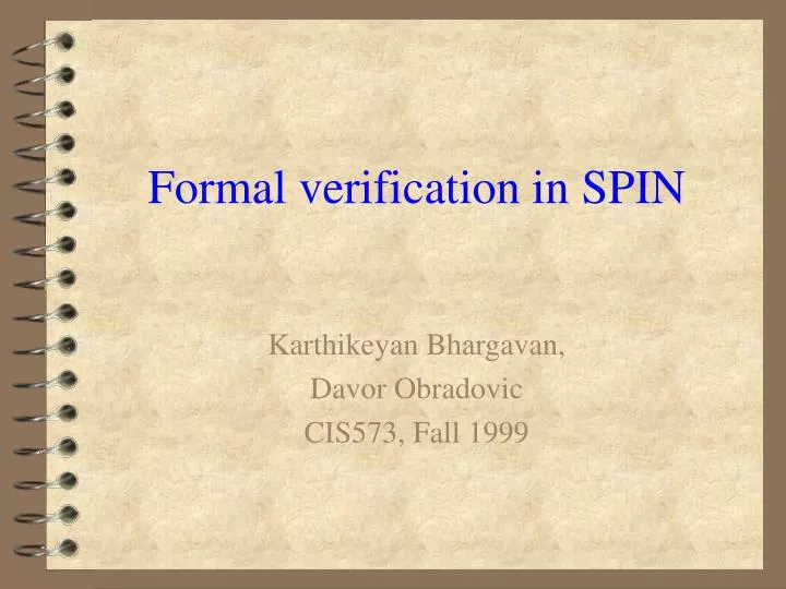 formal verification in spin