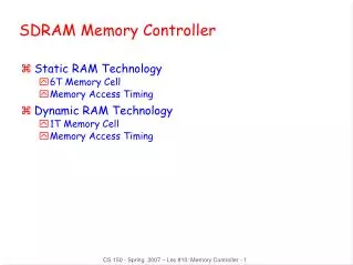 SDRAM Memory Controller