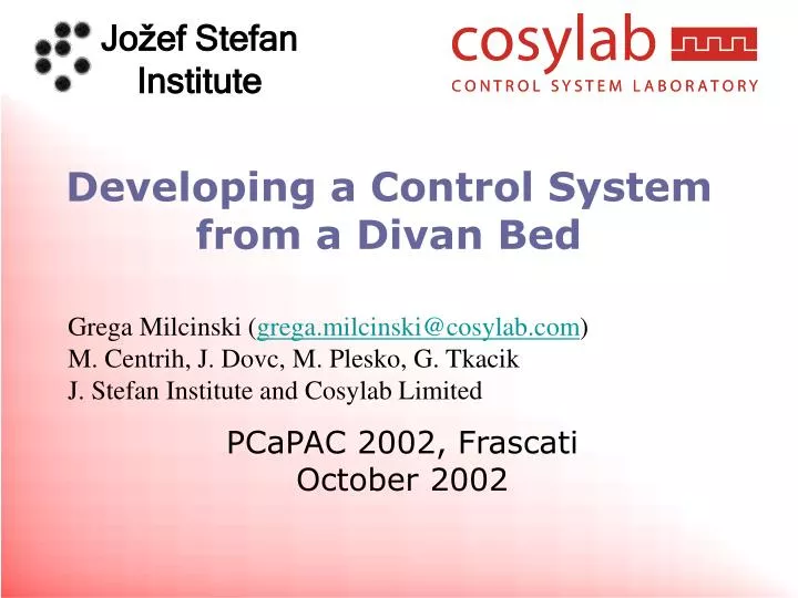 developing a control system from a divan bed