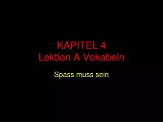 kapitel 4 lektion a vokabeln