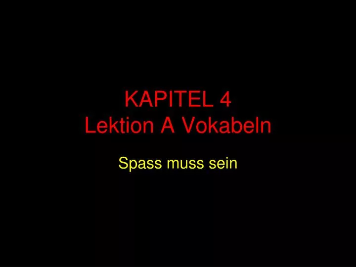 kapitel 4 lektion a vokabeln