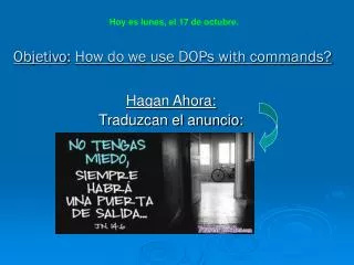 Objetivo : How do we use DOPs with commands?
