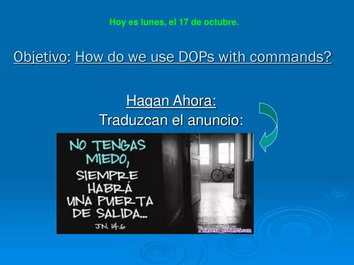 objetivo how do we use dops with commands