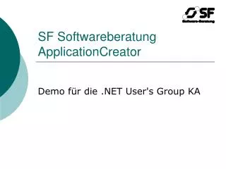 sf softwareberatung applicationcreator