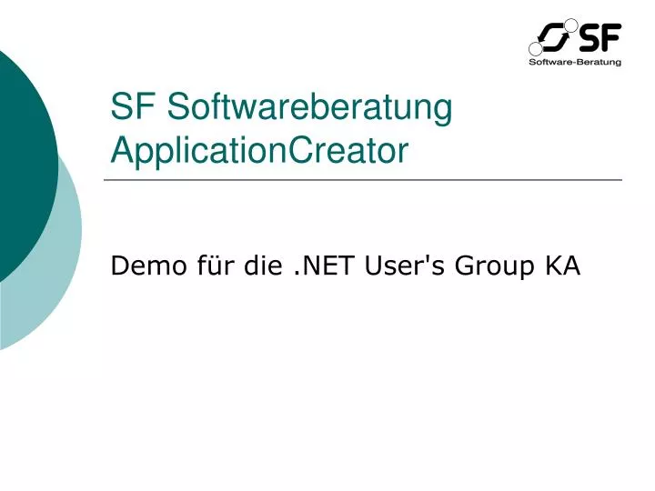 sf softwareberatung applicationcreator