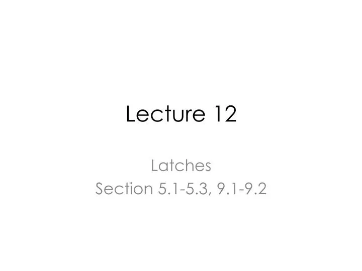 lecture 12