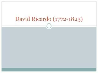 david ricardo 1772 1823