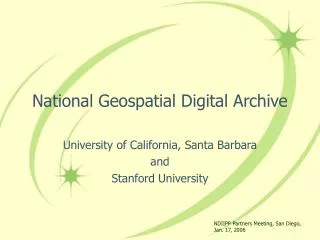 National Geospatial Digital Archive