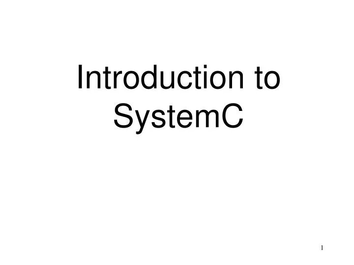 introduction to systemc