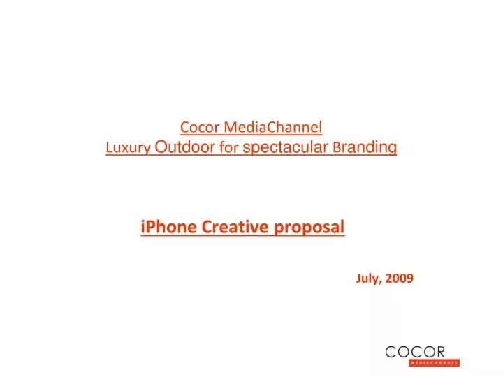 cocor media channel luxury outdoor for spectacular b randing