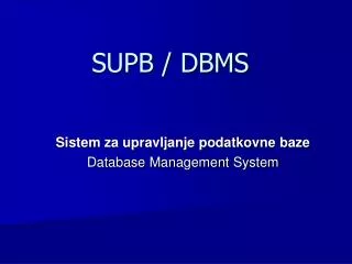 supb dbms