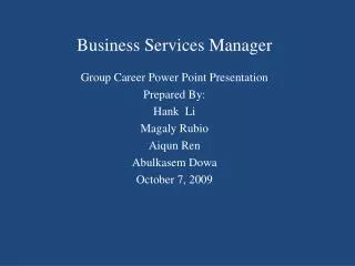 Business Services Manager