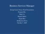 Business Services Manager - slide 1