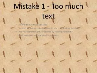 Mistake 1 - Too much text