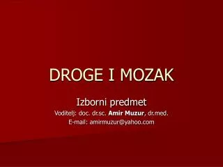 droge i mozak