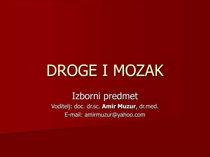 droge i mozak