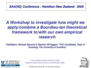 SAA(NZ) Conference : Hamilton New Zealand 2006