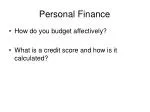 Essential Personal Finance Tips: Budgeting, Credit Scores, and Managing Expenses - slide 1