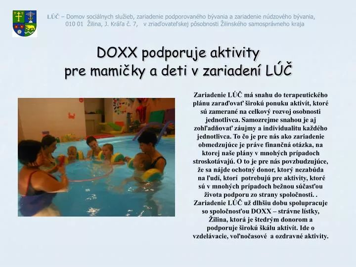 doxx podporuje aktivity pre mami ky a deti v zariaden l