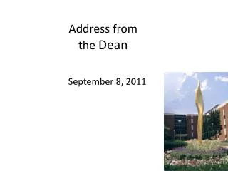 Address from the Dean