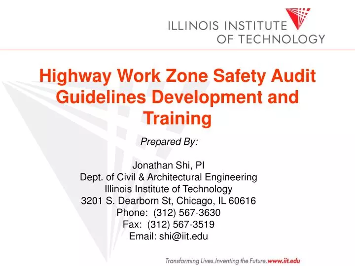 highway work zone safety audit guidelines development and training