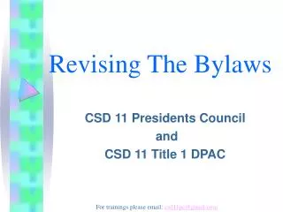 Revising The Bylaws