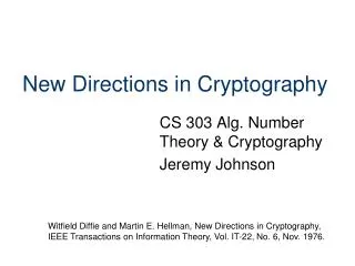 New Directions in Cryptography