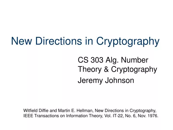 new directions in cryptography