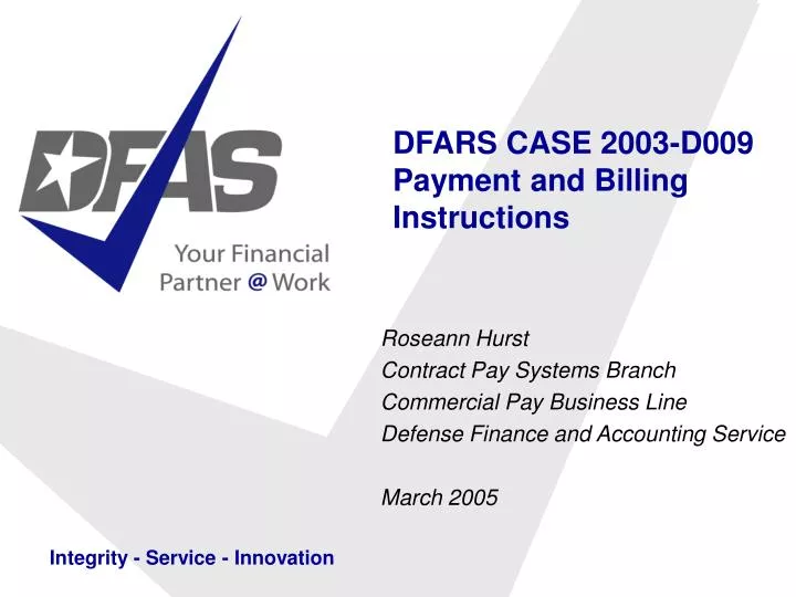 dfars case 2003 d009 payment and billing instructions