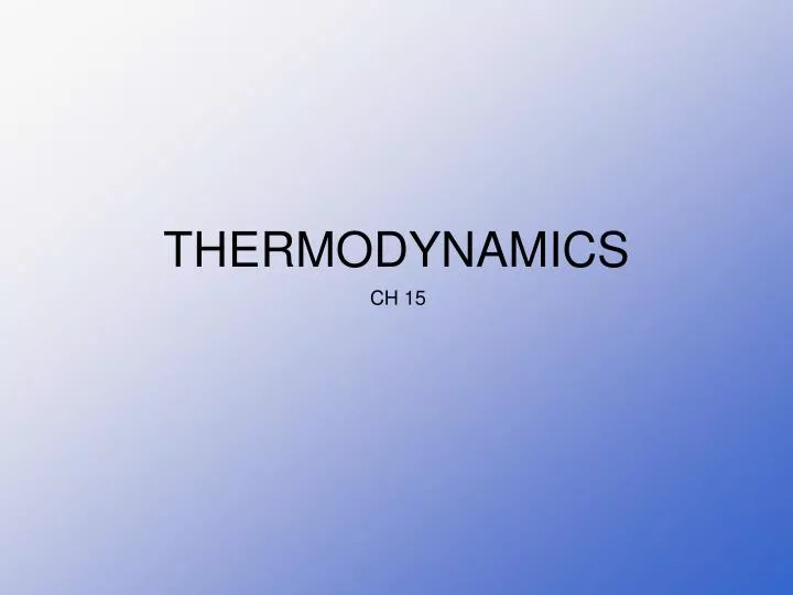 thermodynamics