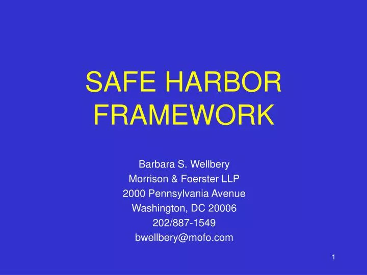 safe harbor framework