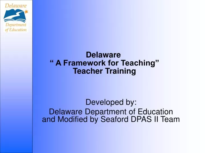 delaware a framework for teaching teacher training