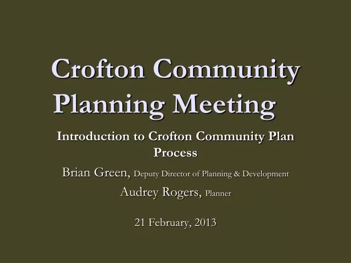 crofton community planning meeting