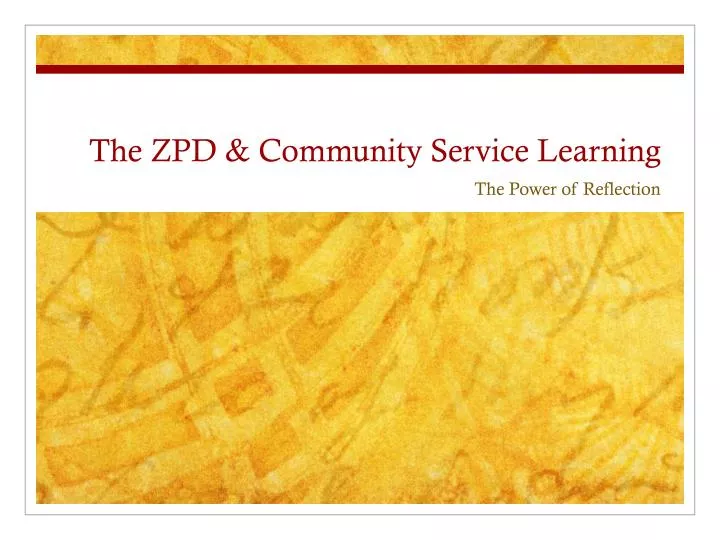 the zpd community service learning