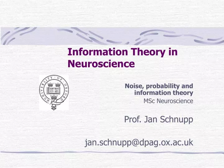 information theory in neuroscience