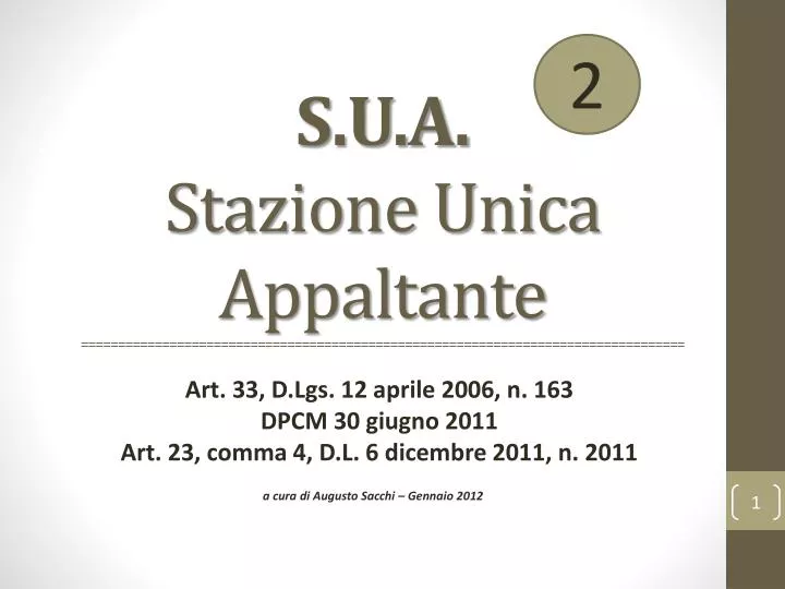 s u a stazione unica appaltante