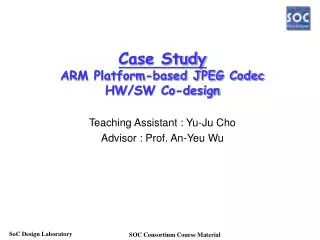 Case Study ARM Platform-based JPEG Codec HW/SW Co-design
