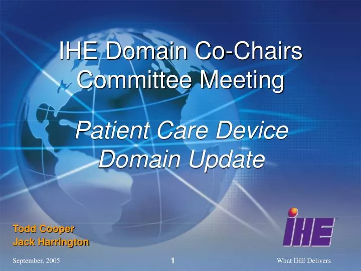 ihe domain co chairs committee meeting patient care device domain update