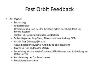 fast orbit feedback