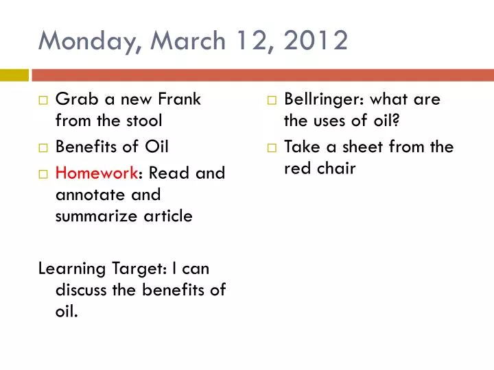 monday march 12 2012