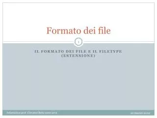 formato dei file