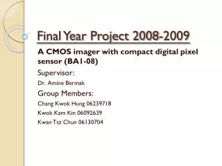 Final Year Project 2008-2009