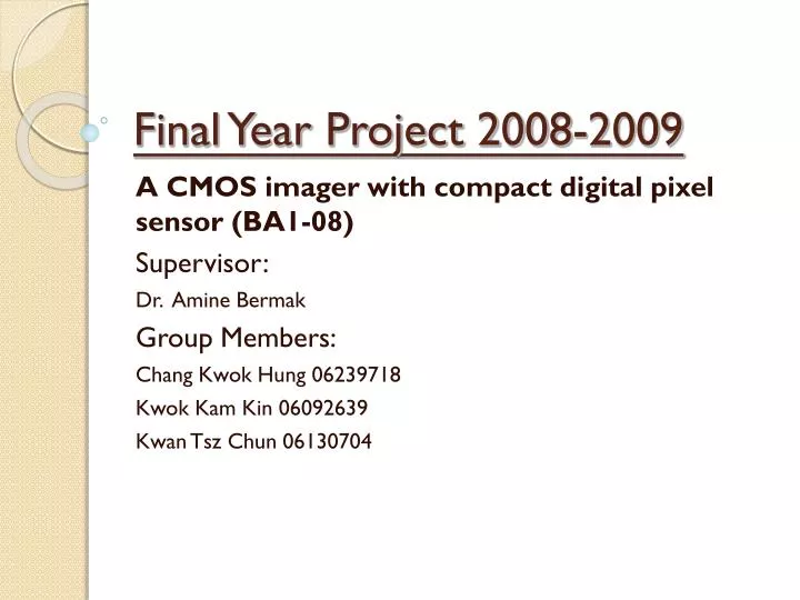 final year project 2008 2009